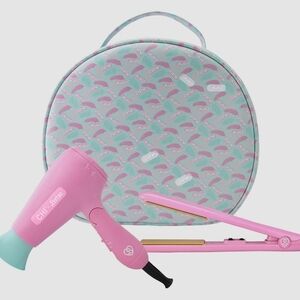 CHI x Barbie Pink Travel Hair Styling Set with Mint Case